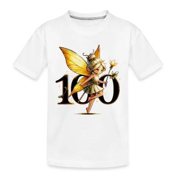100 Jahre Fee Elfe süß Gold Geburtstag Geschenk - Kinder Premium Bio T-Shirt - Weiß - Vorne