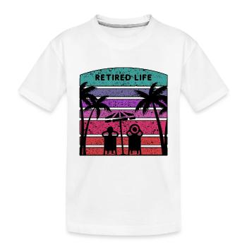 Vie de retraité avec plage et palmiers. - T-shirt bio Premium Enfant - blanc - Devant