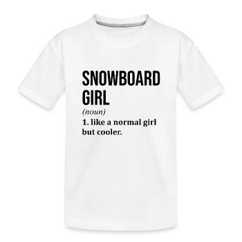 Snowboard - Kids' Premium Organic T-Shirt - white - Front