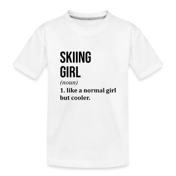 Skiing Skiing Skiing - Kids' Premium Organic T-Shirt - white - Front