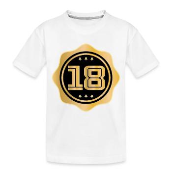 Âge de la majorité - Anniversaire 18 ans - T-shirt bio Premium Enfant - blanc - Devant