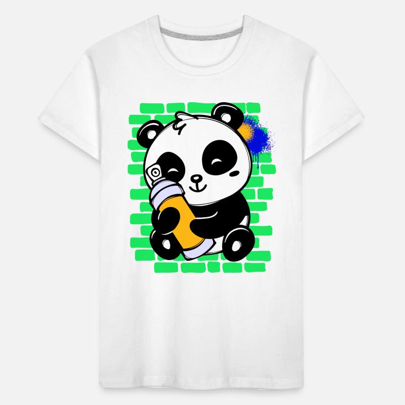 Graffiti Panda Drawing Illustration Spray Can Kids' Premium Organic T-Shirt