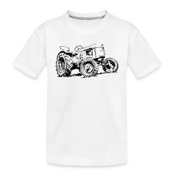 Traktor D25 - Kinder Premium Bio T-Shirt - Weiß - Vorne