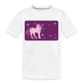 Fantasy Einhorn mit Sternchen - lila  - Kinder Premium Bio T-Shirt - Weiß - Vorne