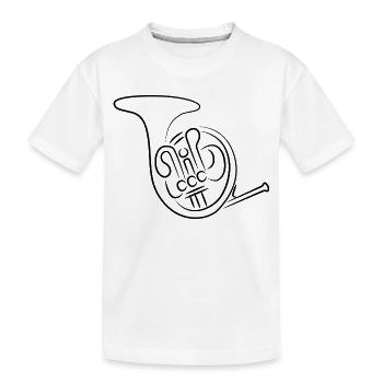 Waldhorn Zeichnung - Kinder Premium Bio T-Shirt - Weiß - Vorne