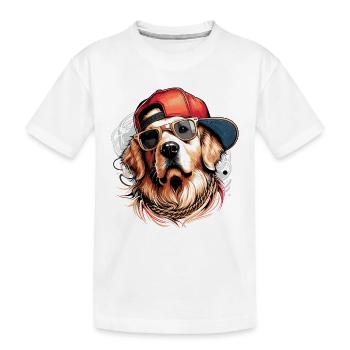 Cool Golden Retriever Chien Lunettes de soleil Cadeau - T-shirt bio Premium Enfant - blanc - Devant
