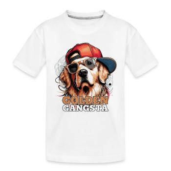Golden Gangsta Cooler Golden Retriever cadeau - T-shirt bio Premium Enfant - blanc - Devant