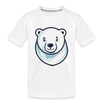 Tête d’ours polaire (bande dessinée) - T-shirt bio Premium Enfant - blanc - Devant