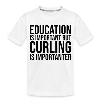 Curling - Kinder Premium Bio T-Shirt - Weiß - Vorne