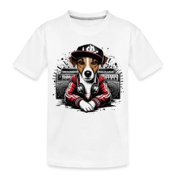 Jack Russell Terrier Ghetto Blaster Gift - Kids' Premium Organic T-Shirt - white - Front