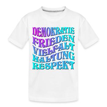 POLITIK HALTUNG - DEMOKRATIE WÄHLEN GEHEN - Kinder Premium Bio T-Shirt - Weiß - Vorne
