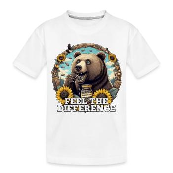 Bear Sunflower Seeds Sunflower Seeds Gift - Kids' Premium Organic T-Shirt - white - Front