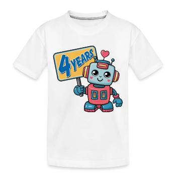 Fête d’anniversaire pour enfants de Four Years Little Robot - T-shirt bio Premium Enfant - blanc - Devant