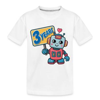 Fête d’anniversaire pour enfants Little Robot de trois ans - T-shirt bio Premium Enfant - blanc - Devant