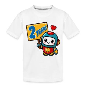 Two Year Little Robot Children's Birthday Party. Sweeter - Kids' Premium Organic T-Shirt - white - Front