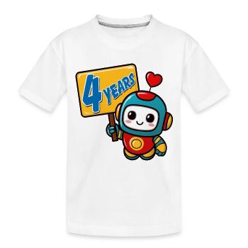 Fête d’anniversaire pour enfants de Four Years Little Robot - T-shirt bio Premium Enfant - blanc - Devant
