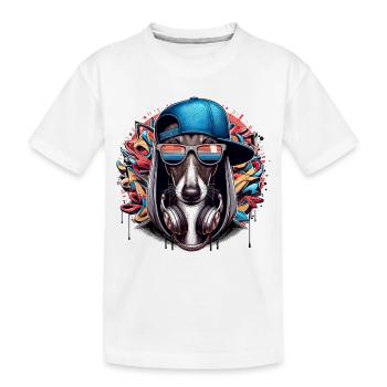 Windhund Gangsta Hund Graffiti Geschenk - Kinder Premium Bio T-Shirt - Weiß - Vorne