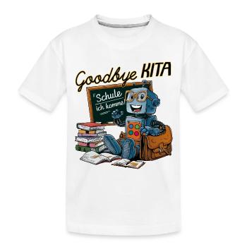 Einschulung Roboter erster Schultag - Kinder Premium Bio T-Shirt - Weiß - Vorne