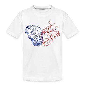 Cerveau et cœur - T-shirt bio Premium Enfant - blanc - Devant