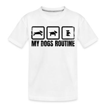 Routine canine - T-shirt bio Premium Enfant - blanc - Devant