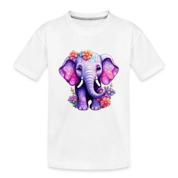Elefant Elefanten Motiv - Kinder Premium Bio T-Shirt - Weiß - Vorne