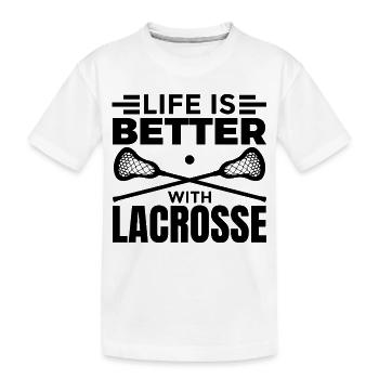 Lacrosse Spieler Motivation - Kinder Premium Bio T-Shirt - Weiß - Vorne
