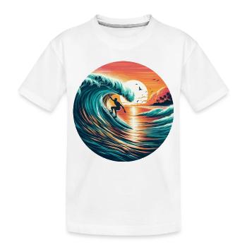 Sunset Surfer - Kids' Premium Organic T-Shirt - white - Front