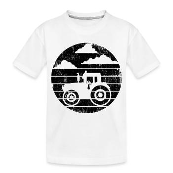 Tractor Sketch - Kids' Premium Organic T-Shirt - white - Front