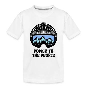 Skifahrer Statement Wintersport Winterurlaub Berg - Kinder Premium Bio T-Shirt - Weiß - Vorne