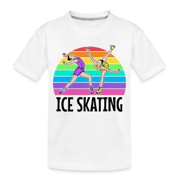 Wintersport Eislaufen Winterurlaub Eis Schnee Kalt - Kinder Premium Bio T-Shirt - Weiß - Vorne