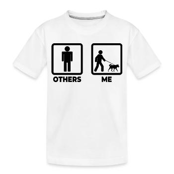 Propriétaire de chien Stick Figurine - T-shirt bio Premium Enfant - blanc - Devant