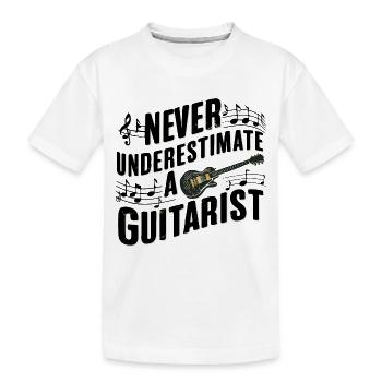 Unterschätze niemals einen Gitarristen Gitarristin - Kinder Premium Bio T-Shirt - Weiß - Vorne