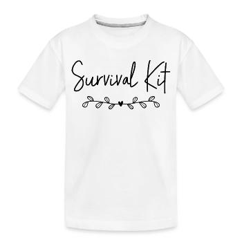 Survival Kit - Kinder Premium Bio T-Shirt - Weiß - Vorne