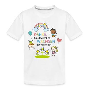 Thank-you message from the daycare center | Children - Rainbow - Flowers - Kids' Premium Organic T-Shirt - white - Front