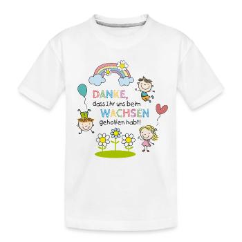 Saying Farewell | Children - Rainbow - Flowers - Kids' Premium Organic T-Shirt - white - Front