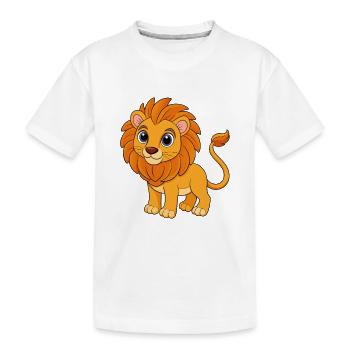 Löwe Niedliche Maskottchen Zeichentrickfigur Kawaii - Kinder Premium Bio T-Shirt - Weiß - Vorne