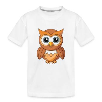 Eule Niedliche Maskottchen Zeichentrickfigur Kawaii - Kinder Premium Bio T-Shirt - Weiß - Vorne