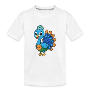 Pfau Niedliche Maskottchen Zeichentrickfigur Kawaii - Kinder Premium Bio T-Shirt - Weiß - Vorne
