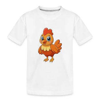Huhn Niedliches Maskottchen Zeichentrickfigur Kawaii - Kinder Premium Bio T-Shirt - Weiß - Vorne