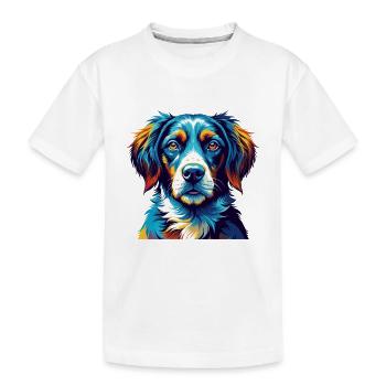 Auvergne chien d’arrêt race dessin animé Kawaii - T-shirt bio Premium Enfant - blanc - Devant