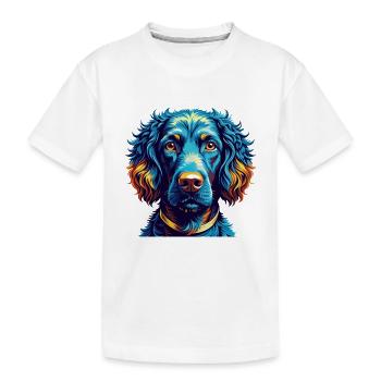 Curly Coated Retriever Dog Breed Cartoon Kawaii - Kids' Premium Organic T-Shirt - white - Front