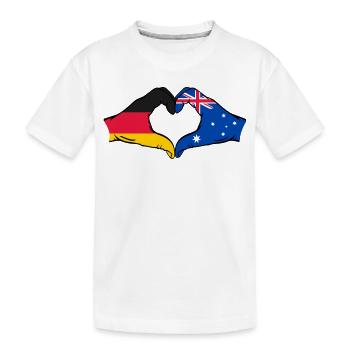 Allemagne Australie Drapeau Coeur Forme De Coeur - T-shirt bio Premium Enfant - blanc - Devant