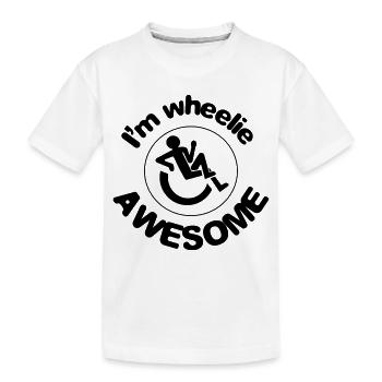 Je suis génial dans mon fauteuil roulant # - T-shirt bio Premium Enfant - blanc - Devant