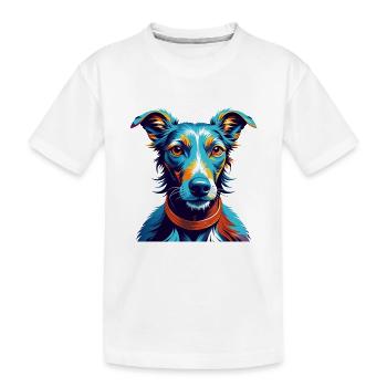 Lurcher Chien Race Coloré Dessin Animé Kawaii - T-shirt bio Premium Enfant - blanc - Devant