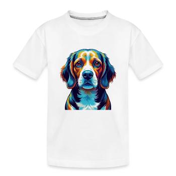 Beagle Harrier Hunderasse Bunte Karikatur Kawaii - Kinder Premium Bio T-Shirt - Weiß - Vorne