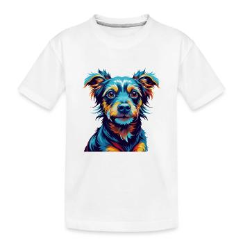 Tyroler Bracke Hunderasse Bunte Karikatur Kawaii - Kinder Premium Bio T-Shirt - Weiß - Vorne