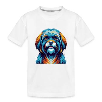 Tibetische Kyi Apso Hunderasse Bunte Karikatur Kawaii - Kinder Premium Bio T-Shirt - Weiß - Vorne