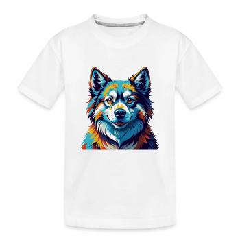 Sibérie occidentale Laïka Chien Race Dessin animé Kawaii - T-shirt bio Premium Enfant - blanc - Devant