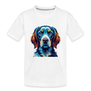 Auvergne chien d’arrêt race dessin animé Kawaii - T-shirt bio Premium Enfant - blanc - Devant