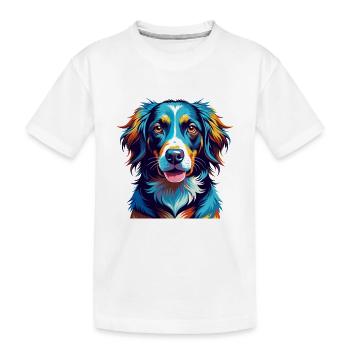 Frisian Pointing Dog Breed Colorful Cartoon Kawaii - Kids' Premium Organic T-Shirt - white - Front
